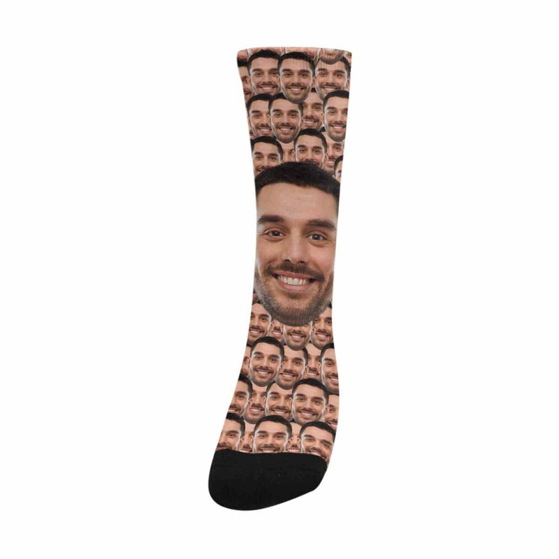 [Made In USA]Custom Face Smash Sublimated Crew Socks Personalized Photo Socks Unisex Gift for Men Women