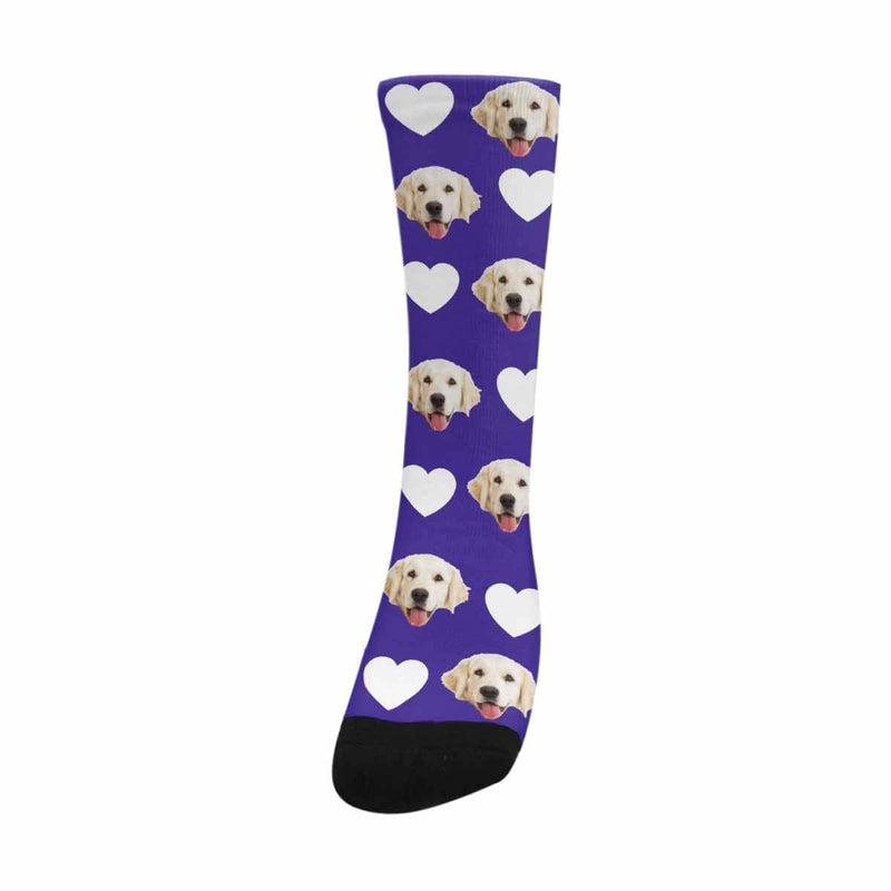 Custom Pet Socks Funny Printed Heart Dog Sublimated Crew Socks Personalized Photo Unisex Gift for Men Women