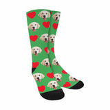 Custom Pet Socks Funny Printed Heart Dog Sublimated Crew Socks Personalized Photo Unisex Gift for Men Women