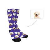 Custom Pet Socks Funny Printed Heart Dog Sublimated Crew Socks Personalized Photo Unisex Gift for Men Women