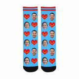 Custom Socks with Face Personalized Photo Love Sublimated Crew Socks