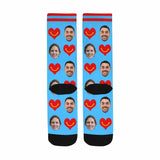 Custom Socks with Face Personalized Photo Love Sublimated Crew Socks