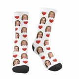 Face on Socks Custom Face Mother's&Father's Day Affection Love Sublimated Crew Socks for Parents