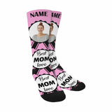 For Mom | Custom Face&Name Socks Best Mom Love Personalized MOM's Sublimated Crew Socks