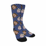 Happy Mother's Day | Custom Face Polka Dot Socks Personalized Photo Sublimated Crew Socks for Mom