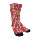 Personalised Pet Socks Custom Sublimated Crew Socks with Cat Face Funny Printed Photo Pet Socks Unisex Gift