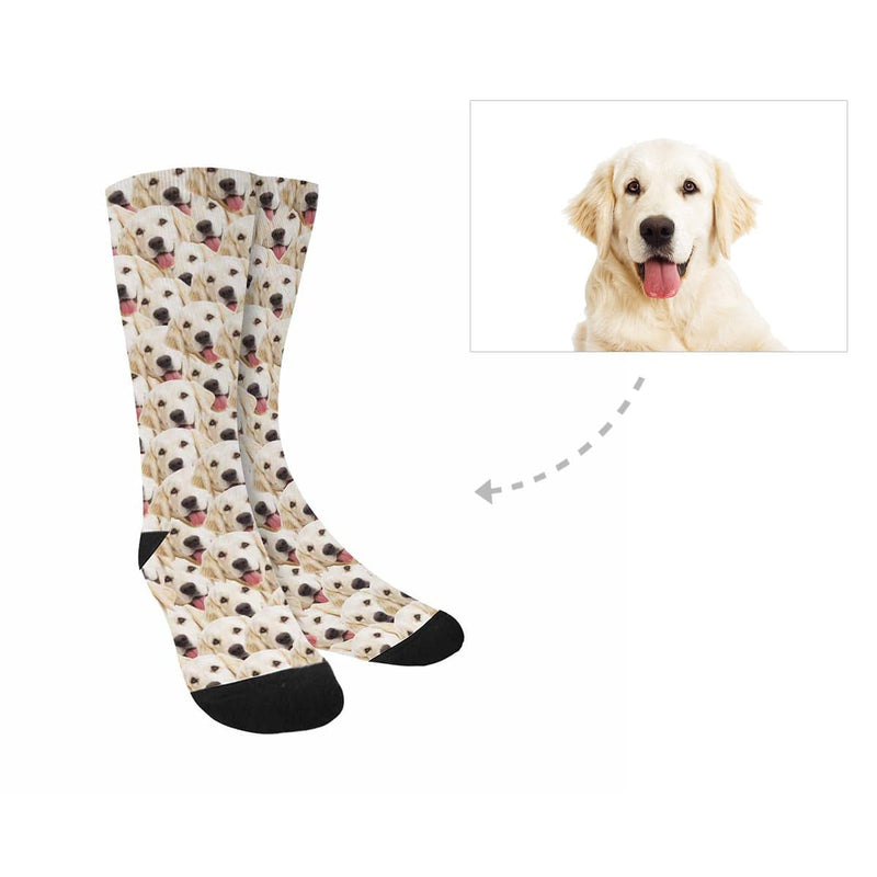 Personalised Socks with Dog Face Funny Printed Photo Pet Socks Custom Sublimated Crew Socks