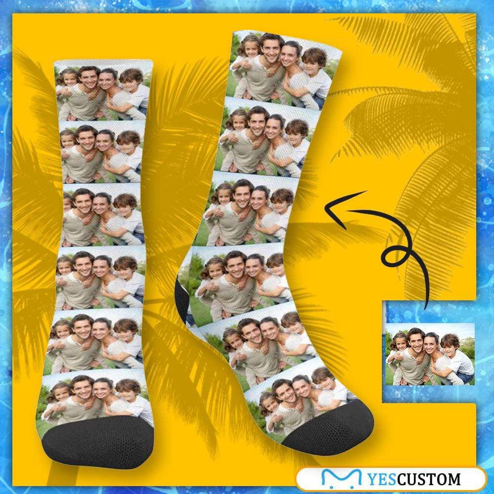 Personalized Family Photo Socks Design Your Own Socks with Pictures Custom Print Sublimated Crew Socks