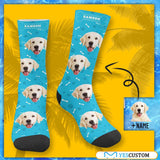 Personalized Pet Photo Socks Custom Face&Name Printed Socks I Love My Pet Sublimated Crew Socks