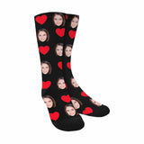 Socks with Custom Face Heart Women Sublimated Crew Socks Personalized Socks with Picture for Mom