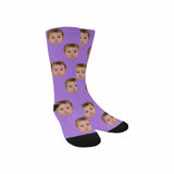 Socks with Face Print Your Picture Personalized Sublimated Crew Socks Unisex Gift for Men Women