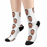 Socks with Face Print Your Picture Personalized Sublimated Crew Socks Unisex Gift for Men Women