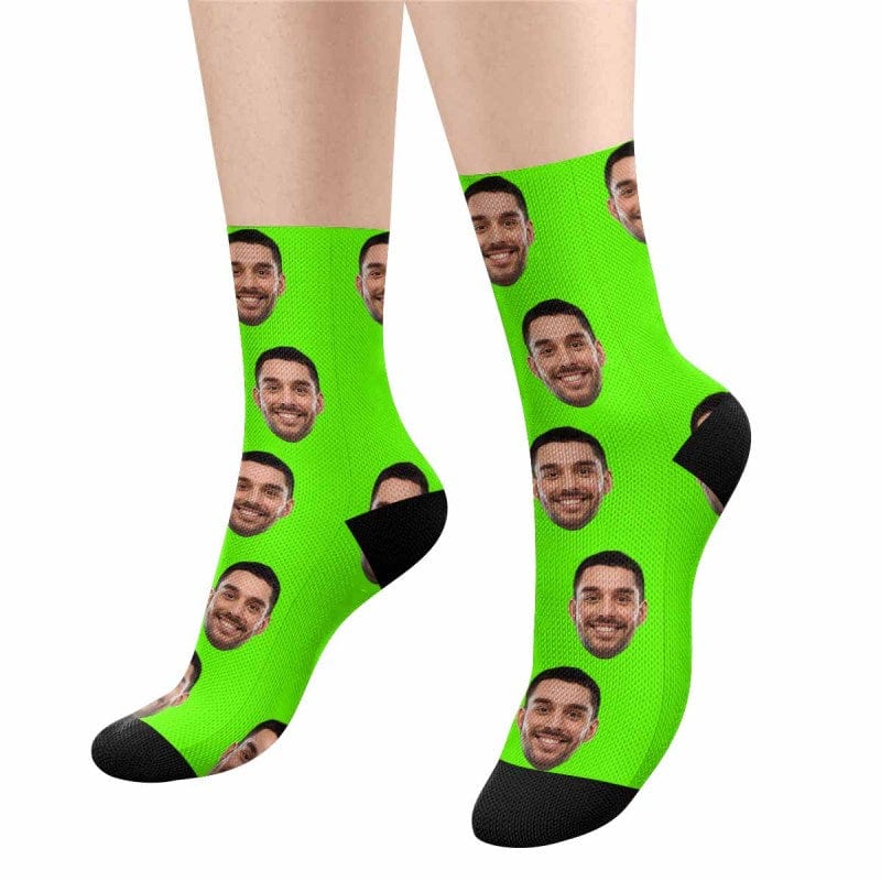 Socks with Face Print Your Picture Personalized Sublimated Crew Socks Unisex Gift for Men Women