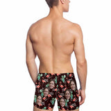 Custom Face Flamingo Men's Athletic Swim Jammers Quick Dry Waterproof Compression Square Leg Swim Briefs Swimsuit