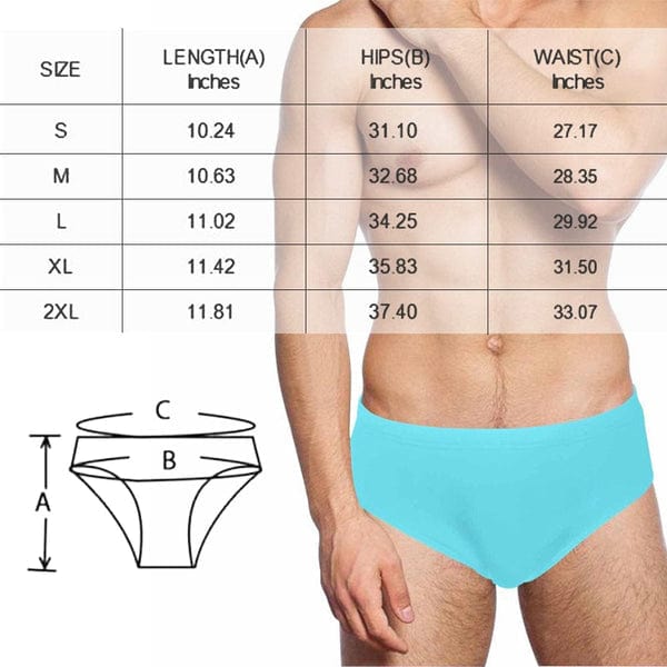 Custom Photo Triangle Swim Briefs Design Funny Pattern Men's I Love My Girlfriend Swim Trunks