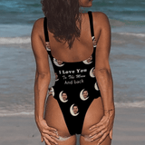 Custom Face I Love You Women's Ruffle One Piece Swimsuit