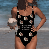 Custom Face I Love You Women's Ruffle One Piece Swimsuit