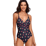 Custom Face Little Safflower Women's One Piece Swimsuit