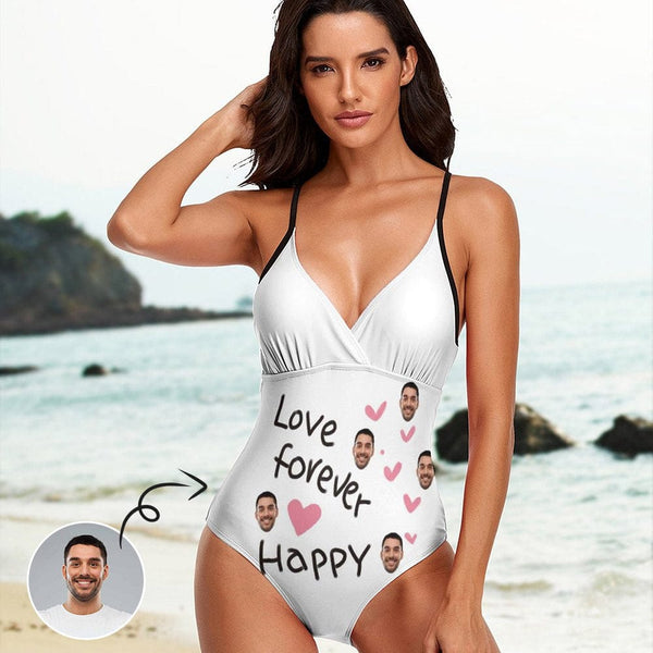 Custom Face Love You Forever Women's One Piece Swimsuit