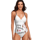 Custom Face Love You Forever Women's One Piece Swimsuit