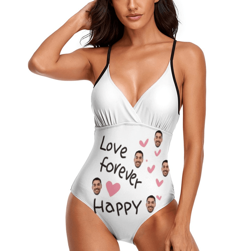 Custom Face Love You Forever Women's One Piece Swimsuit