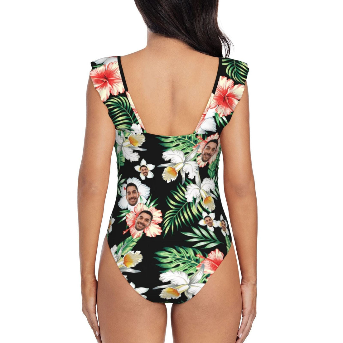 Custom Face Flowers Swimwear Personalized Women&