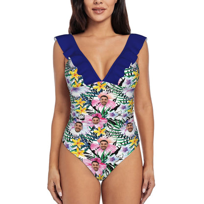 Custom Face Plant Flower Swimwear Personalized Women&