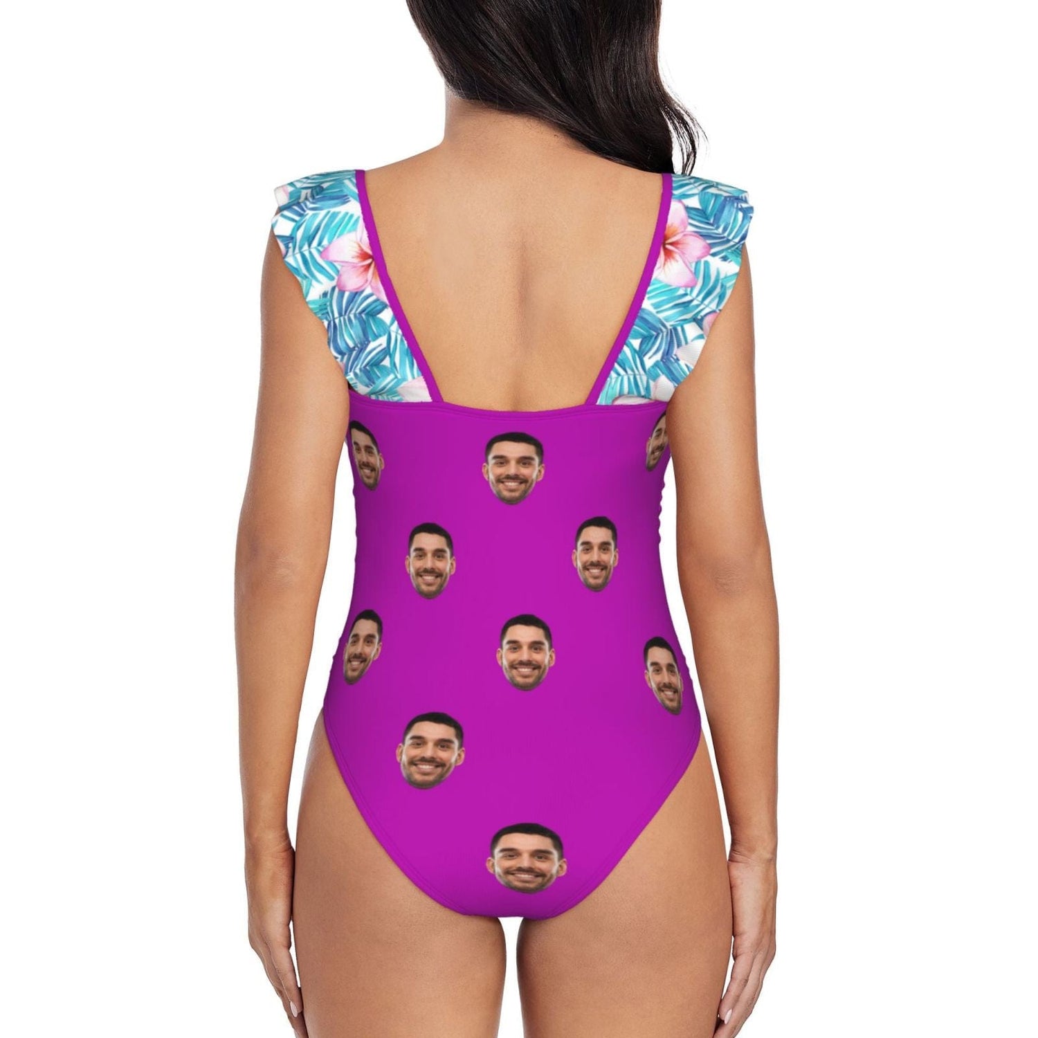 Custom Face Purple Romance Swimwear Personalized Women&