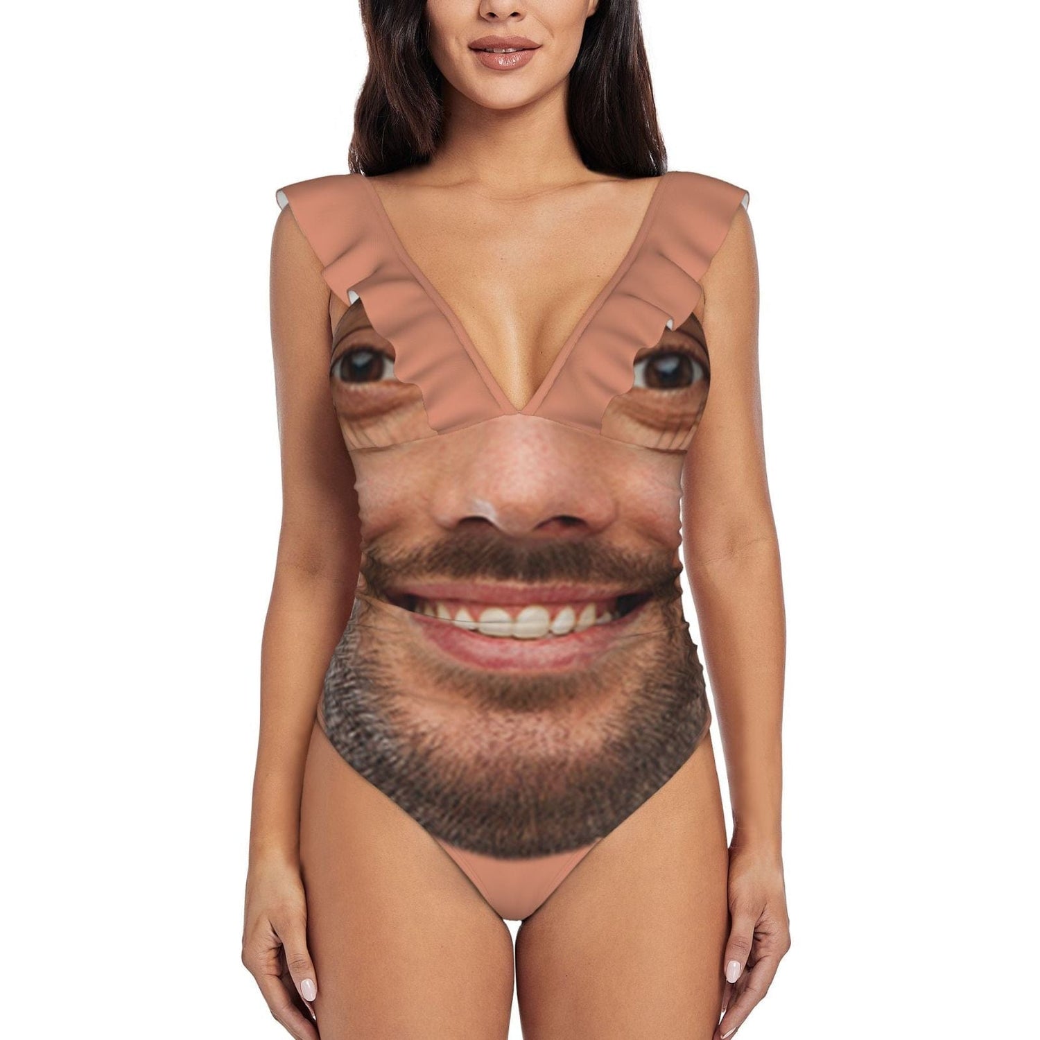 Custom Funny Face Swimwear Personalized Women&