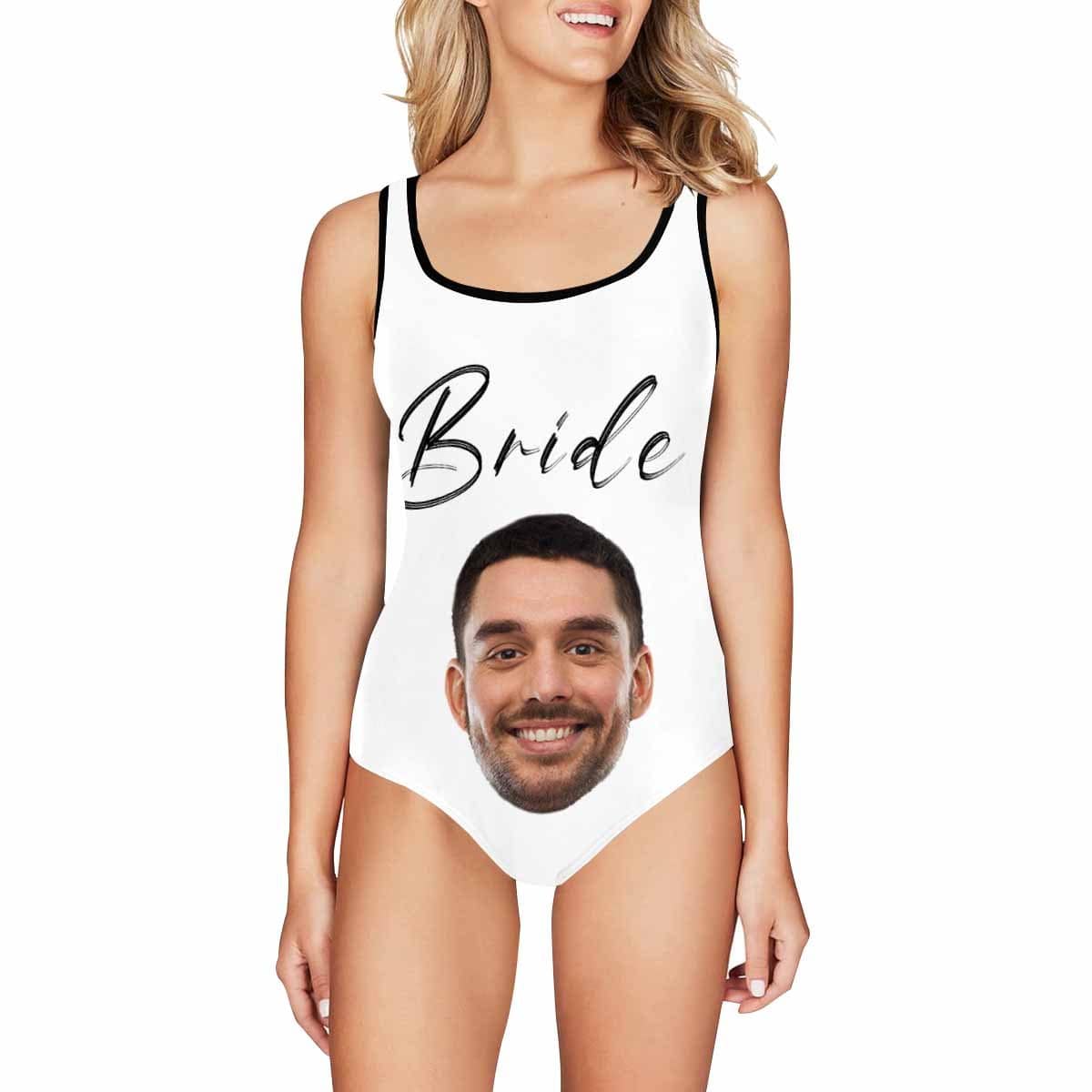 Bridesmaid Party-Custom Face Bride Tribe Swimsuit Personalized Women&