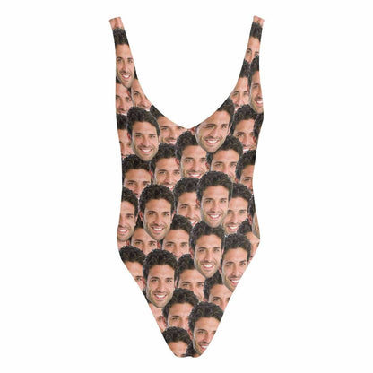 Custom Boyfriend Face Pattern Swimsuit Personalized Women&