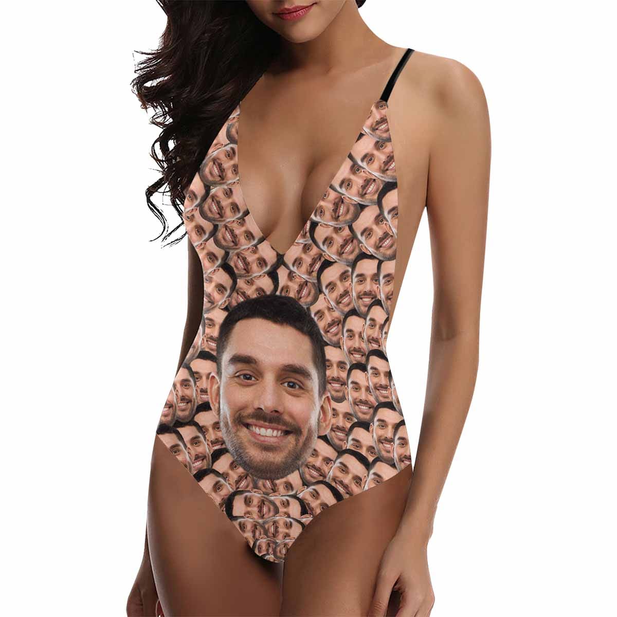 Custom Boyfriend Face Smash Swimsuit Personalized Women&