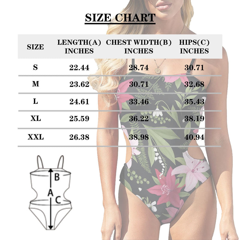 Custom Face All You Swimsuit Personalized Women's Open Waist One Piece Bathing Suit Honeymoons For Her