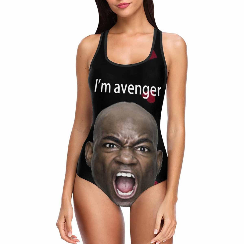 Custom Face Avengers Women's Tank Top Bathing One Piece Swimsuit