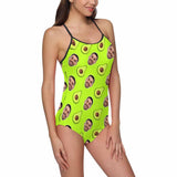 Custom Face Avocado Women's Slip One Piece Swimsuit