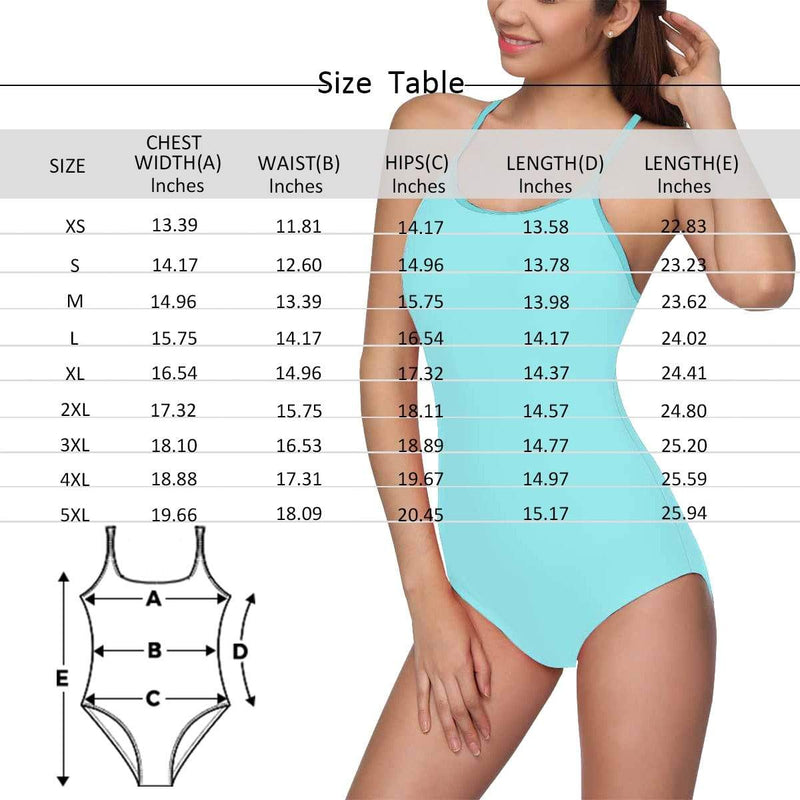 Custom Face Blue Women's Slip One Piece Swimsuit