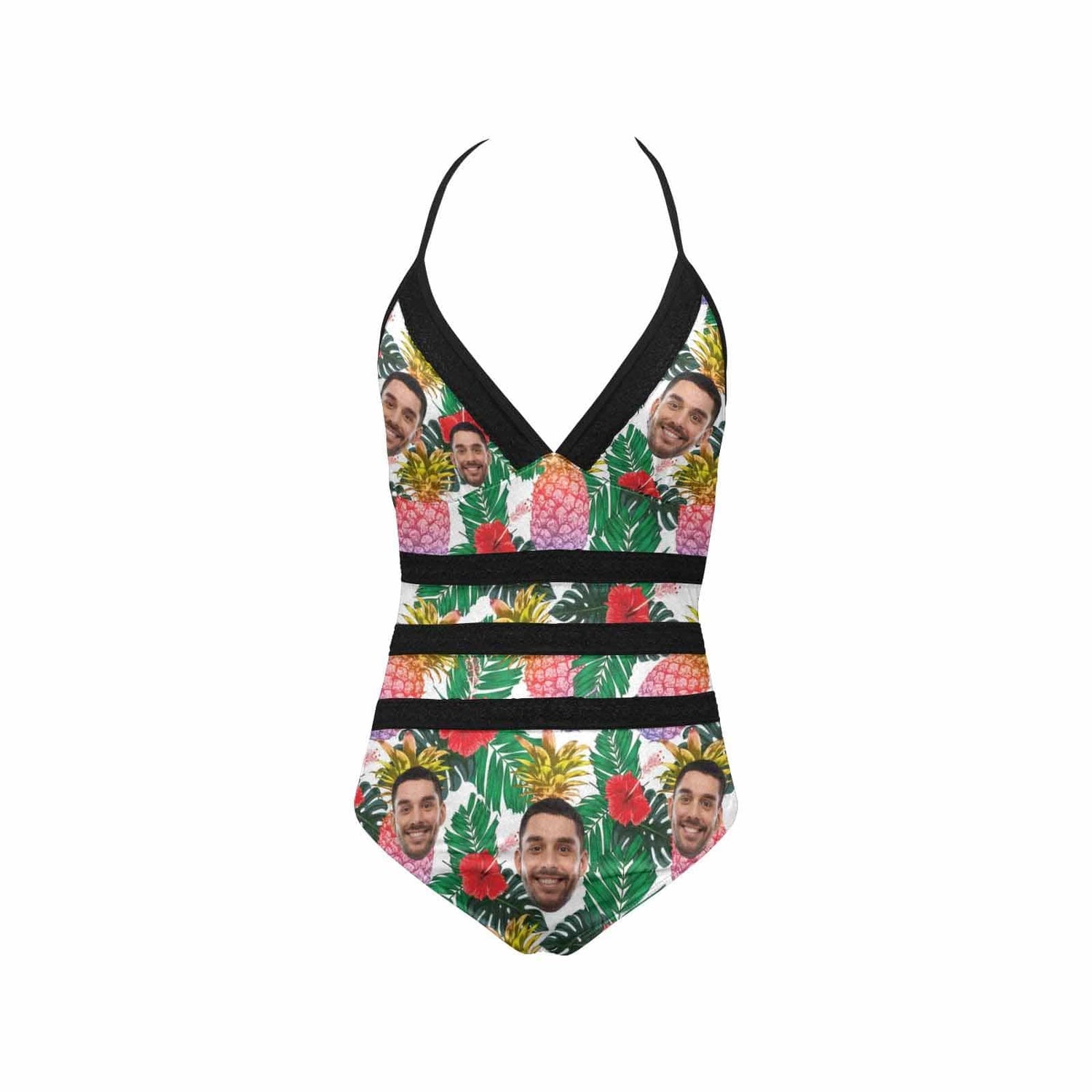 Custom Face Flower Swimsuit Personalized Women&