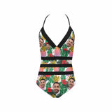 Custom Face Flower Swimsuit Personalized Women's New Strap One Piece Bathing Suit Holiday Party