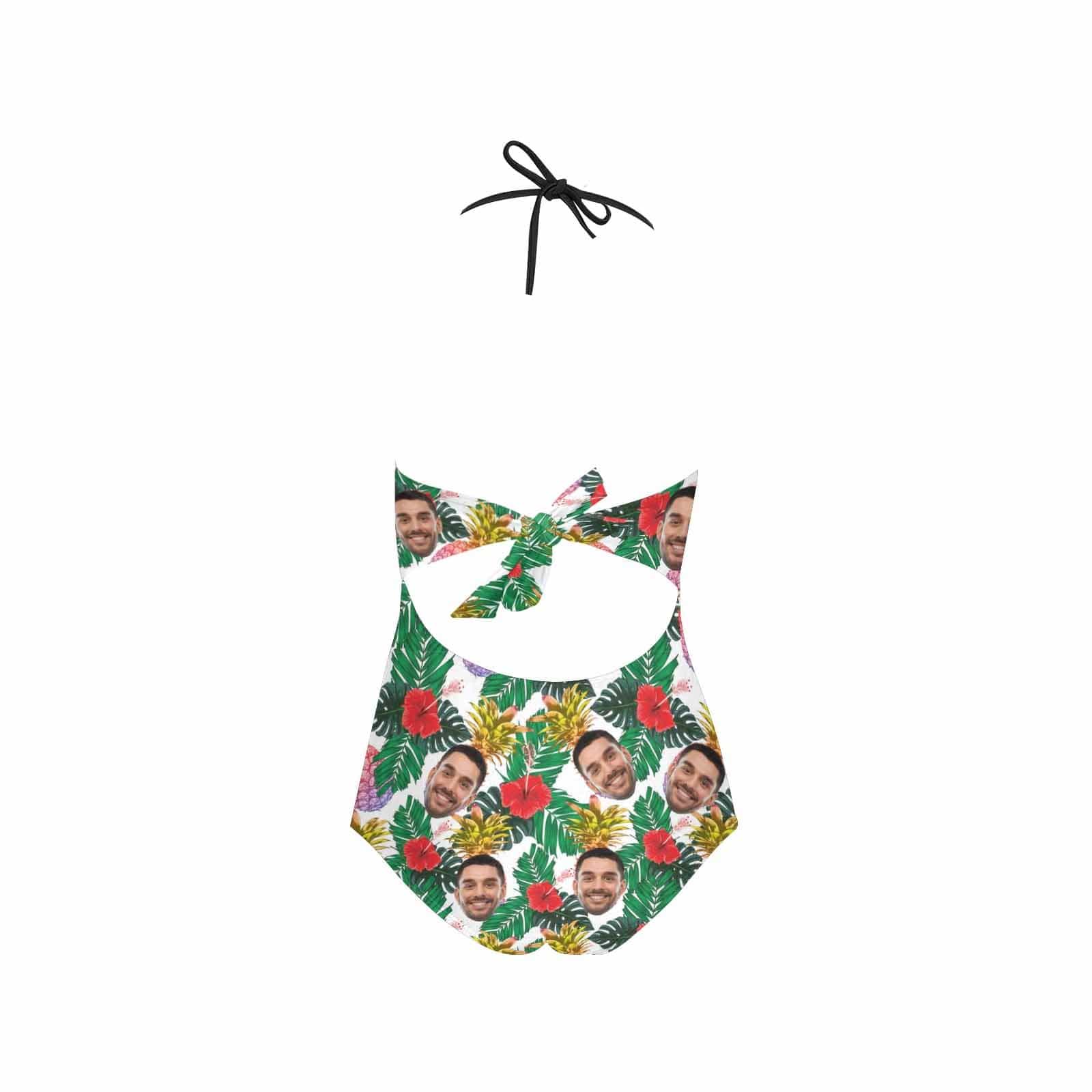 Custom Face Flower Swimsuit Personalized Women&