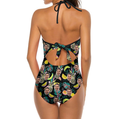 Custom Face Fruit Funny Swimsuit Personalized Women&