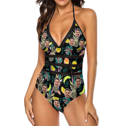 Custom Face Fruit Funny Swimsuit Personalized Women&