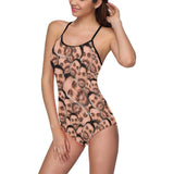 Custom Face Funny Rotating Swimsuits Personalized Women's Slip One Piece Bathing Suit Honeymoons For Her