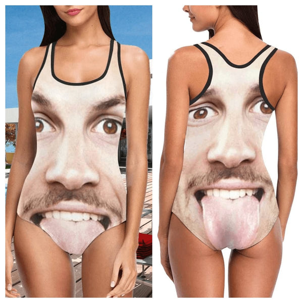 Custom Face Funny Swimsuit Personalized?Photo Women's Tank Top Bathing Swimsuit Gift For Her