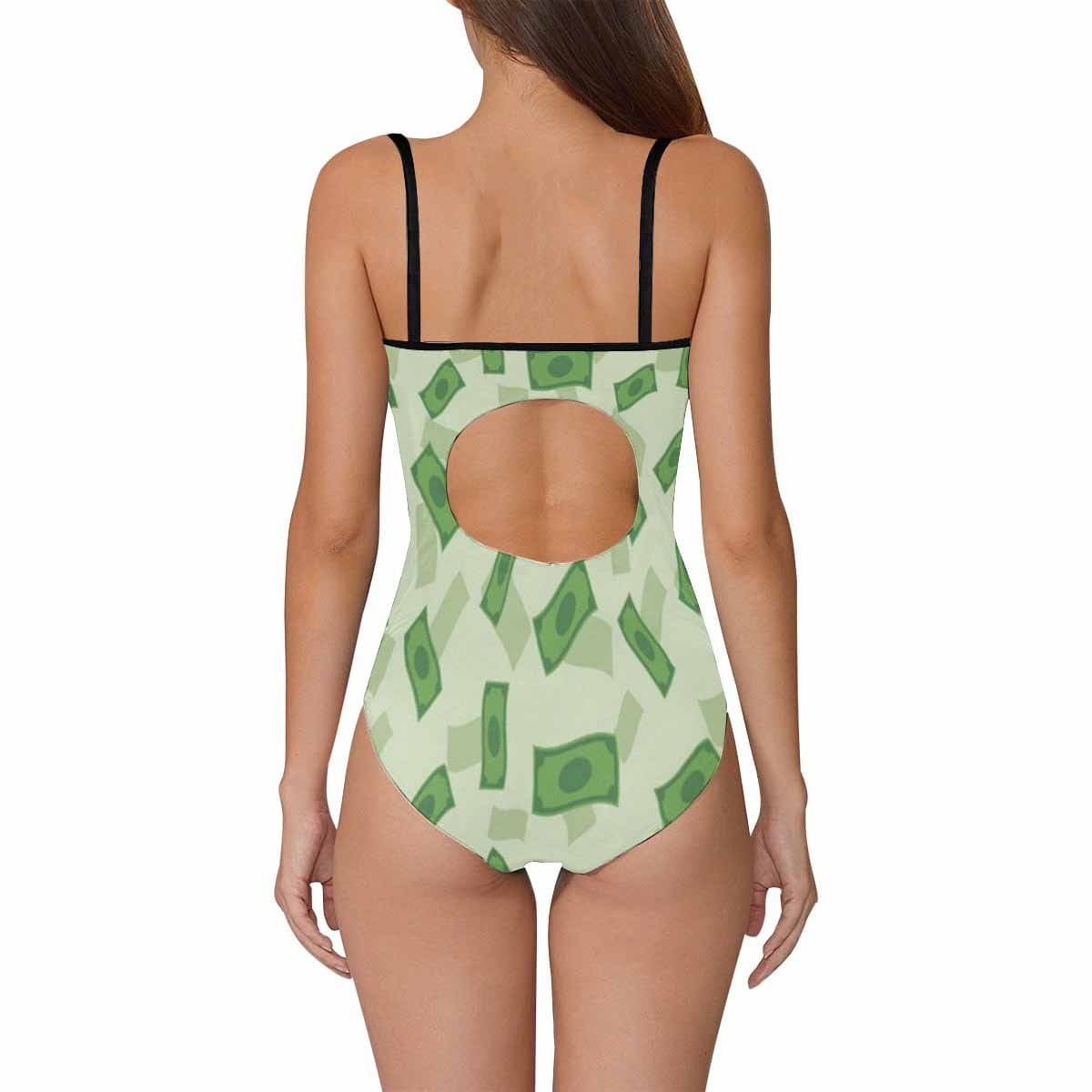 Custom Face Green Swimsuit Personalized Women&