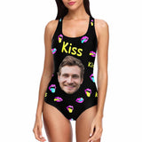 Custom Face Kiss Lip Women's One Piece Swimsuit