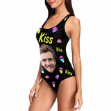 Custom Face Kiss Lip Women's One Piece Swimsuit