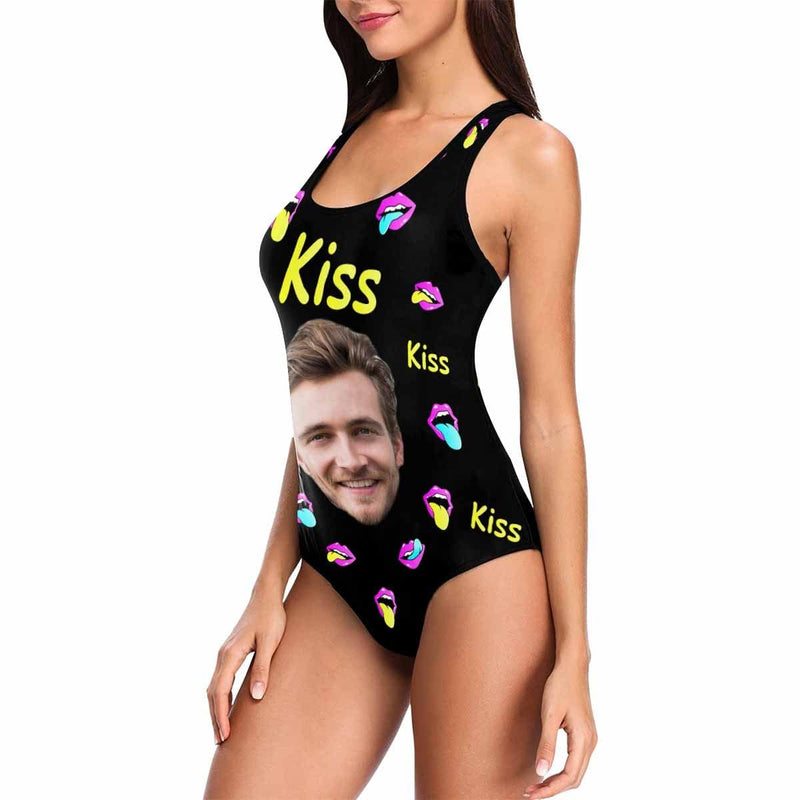 Custom Face Kiss Lip Women's One Piece Swimsuit