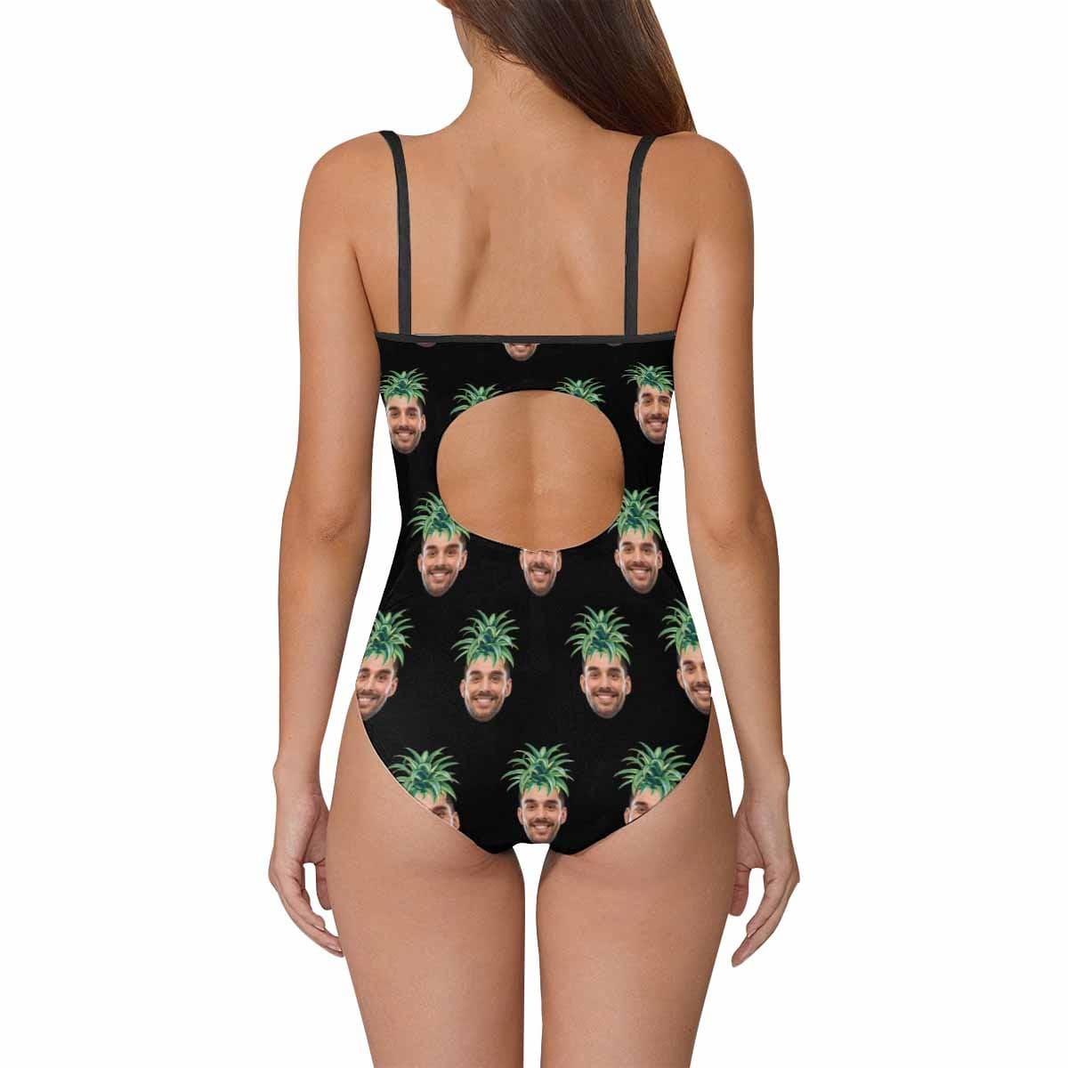 Custom Face Pineapple Head Swimsuit Personalized Women&