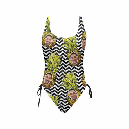 Custom Face Pineapple Style Swimsuit Personalized Women&