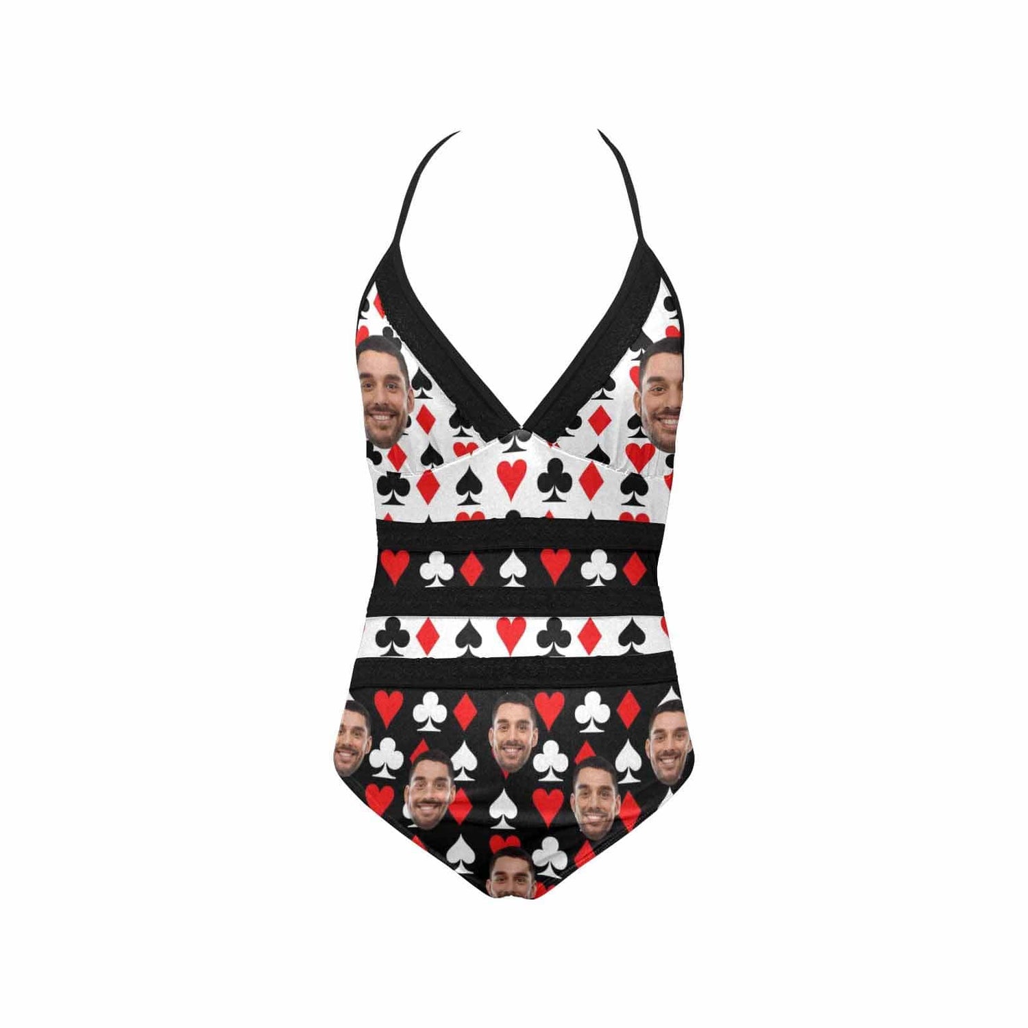 Custom Face Poker Style Swimsuit Personalized Women&